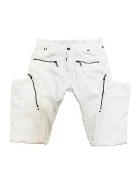 Diesel White Denim Jeans with Studs Hardware Zippers Y2K 2000s Sz 29